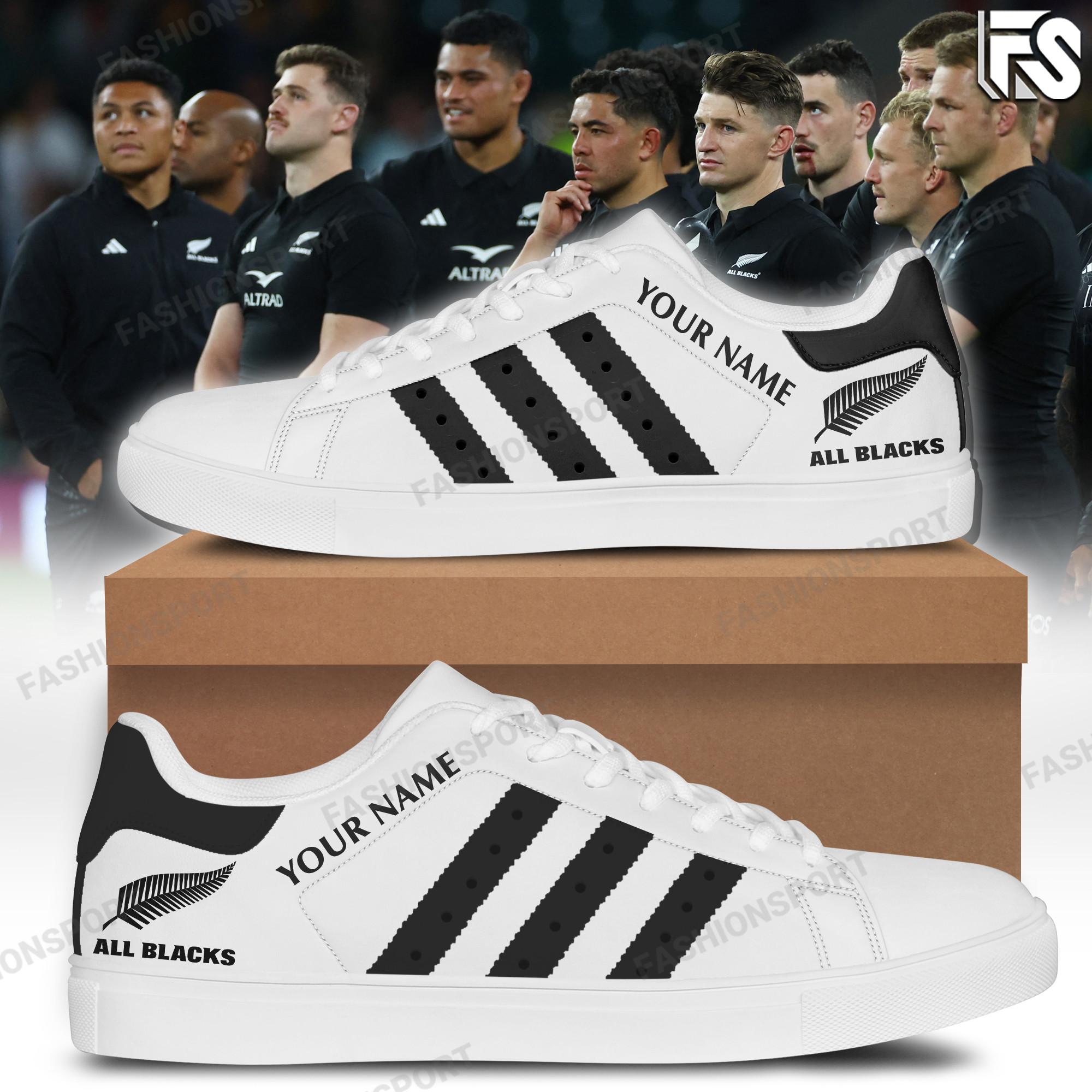 All Blacks Skate Stan Chaussures Baskets pour hommes et femmes